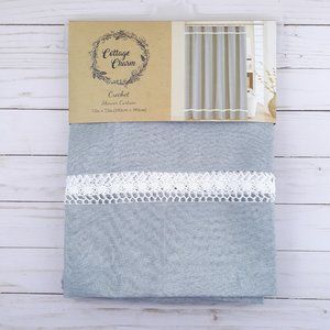 Cottage Charm Fabric Shower Curtain Crochet Accent 72x72